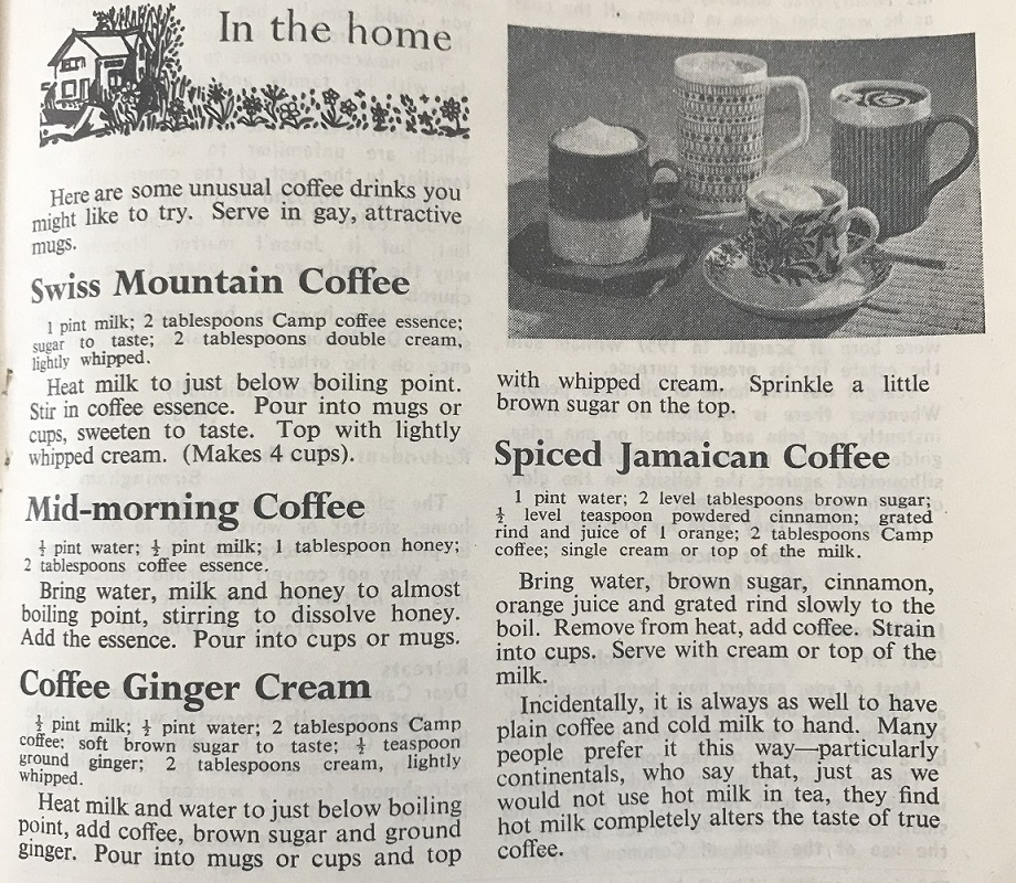 Extract from a 1968 Newbury St Nicolas parish magazine providing coffee recipes ref. D/P89/28A/32