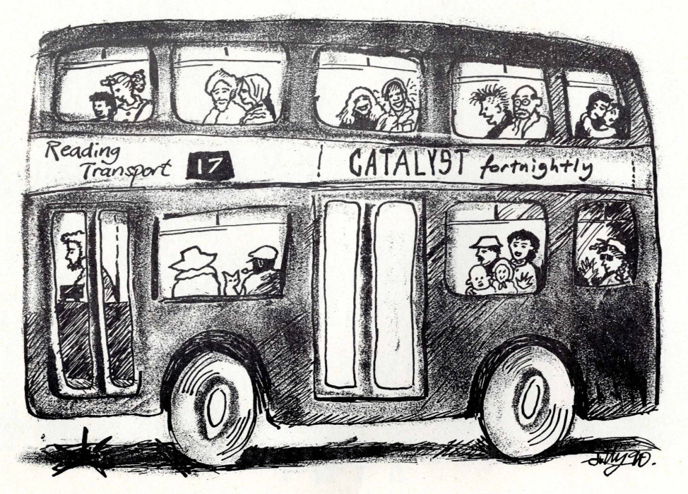 Hand drawn picture of a bus with people sat inside ref. D/EX2800/6