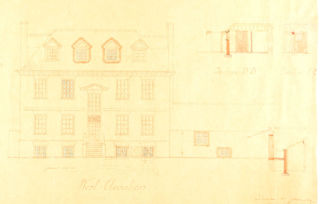 Drawing elevation of Watlington House c. ref. D/QX27/4/4/2