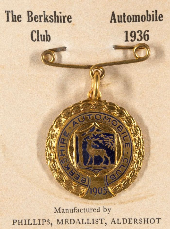 Berkshire Automobile Club badge 1936 ref. D/EX2784/8/1/2