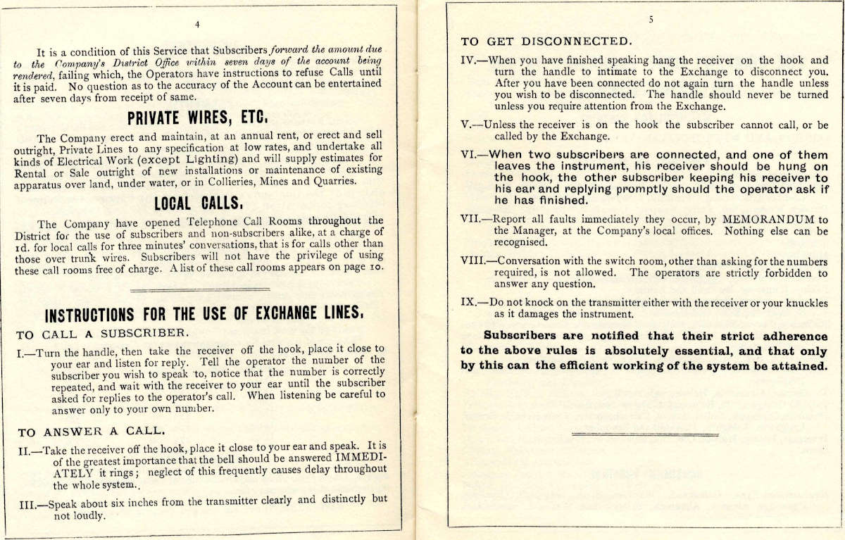 Instructions on how to use a telephone 1894 reference D/EX2859/1