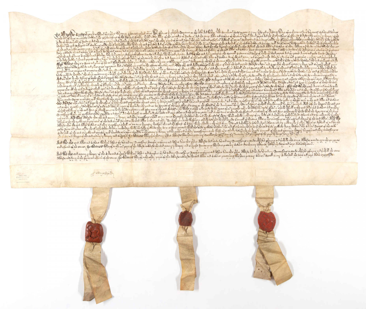 Document with handwritten English text, from1525.
