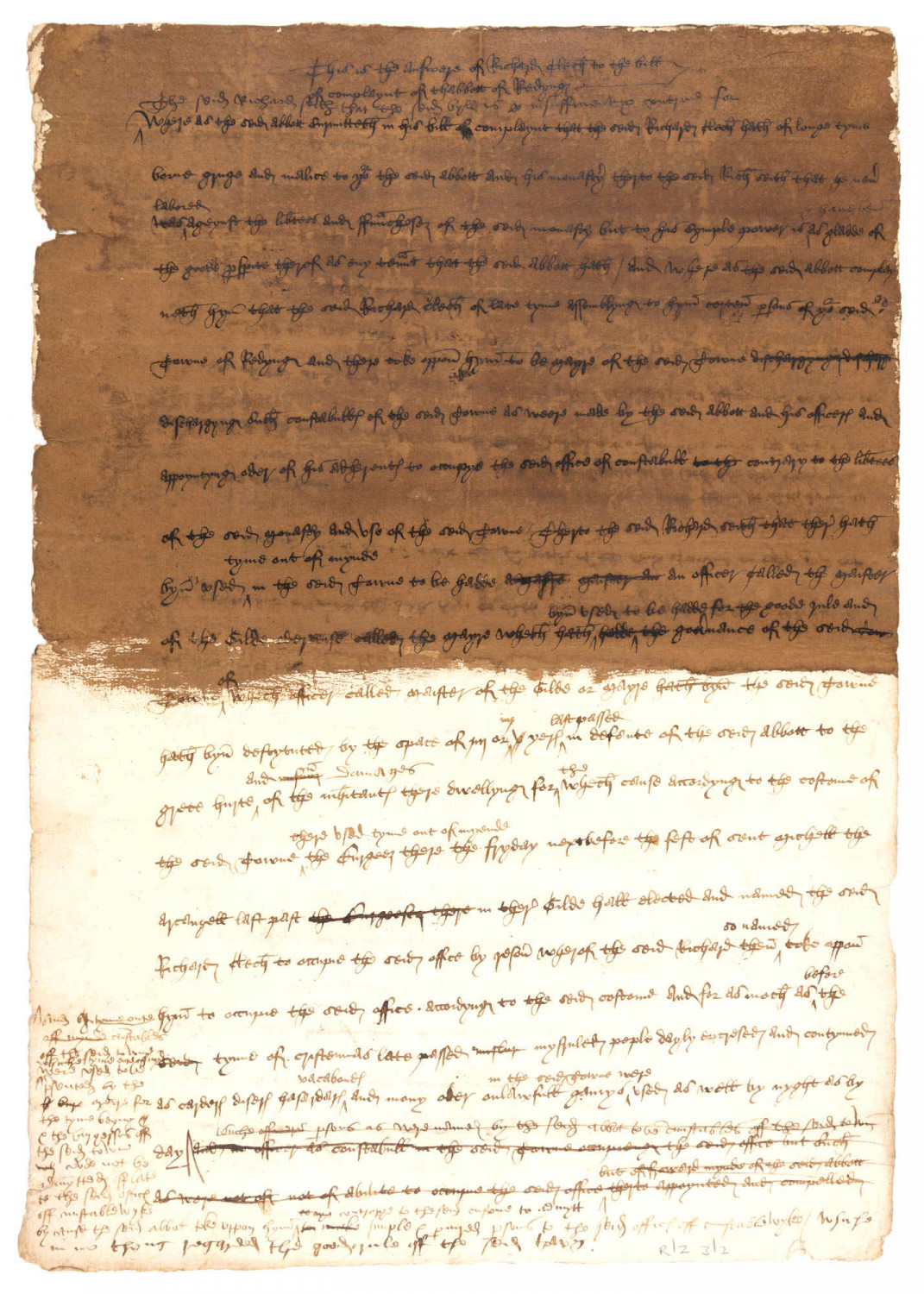 Document with handwritten English from 1498.